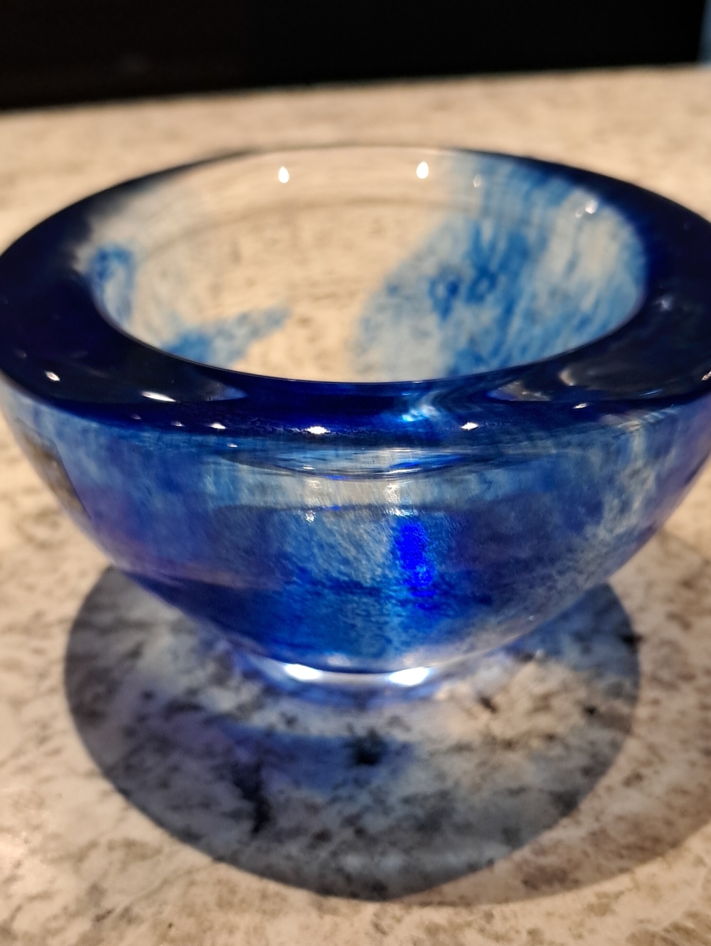 Hadeland Glassverk Norway Hand-Blown Cobalt Blue Glass Bowl
